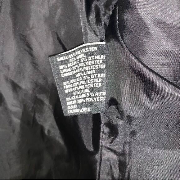 Guess Black Tweed Wool PeaCoat Women’s 8 Marbled Winter Jacket Fall Warm Preppy - Picture 6 of 8